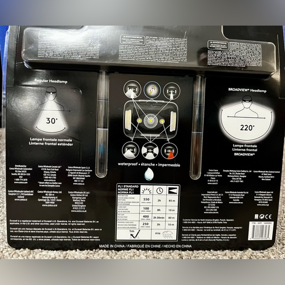 DURACELL 550 Lumen 3-pack Headlamp 550 Lumens of Light Output Waterproof - Picture 2 of 2